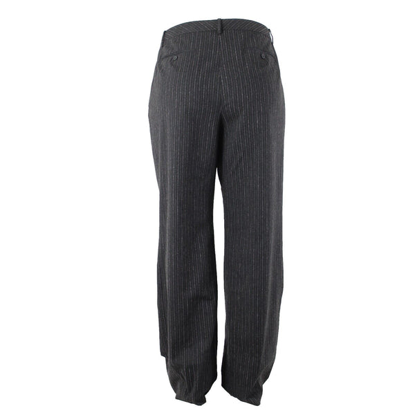 Magaschoni Salon Saks NEW $395 Sz 18W Dark Gray Lavender Thistle Mélange Pant