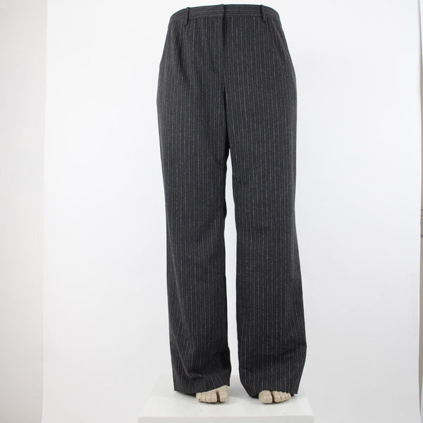 Magaschoni Salon Saks NEW $395 Sz 18W Dark Gray Lavender Thistle Mélange Pant