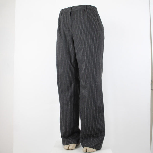 Magaschoni Salon Saks NEW $395 Sz 18W Dark Gray Lavender Thistle Mélange Pant