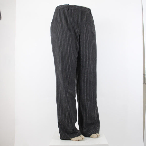 Magaschoni Salon Saks NEW $395 Sz 18W Dark Gray Lavender Thistle Mélange Pant