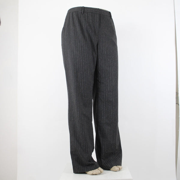 Magaschoni Salon Saks NEW $395 Sz 18W Dark Gray Lavender Thistle Mélange Pant