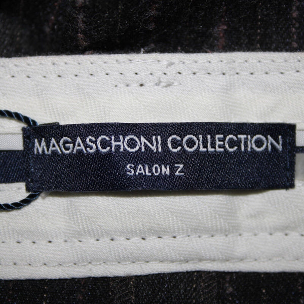 Magaschoni Salon Saks NEW $395 Sz 18W Dark Gray Lavender Thistle Mélange Pant