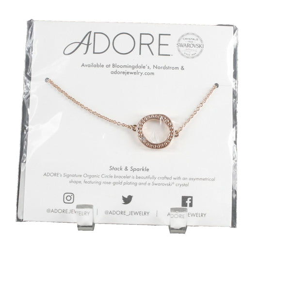 Adore NEW Rose Goldtone Stack Sparkle Swarovski Crystal Organic Circle Bracelet