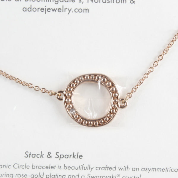 Adore NEW Rose Goldtone Stack Sparkle Swarovski Crystal Organic Circle Bracelet