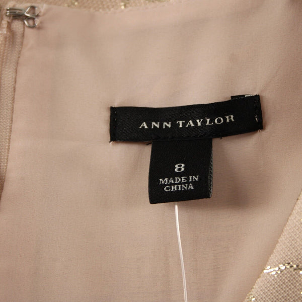 Ann Taylor NEW $149 Sz 8 Light Pink Rose Gold Lined Rayon Polyester Dress