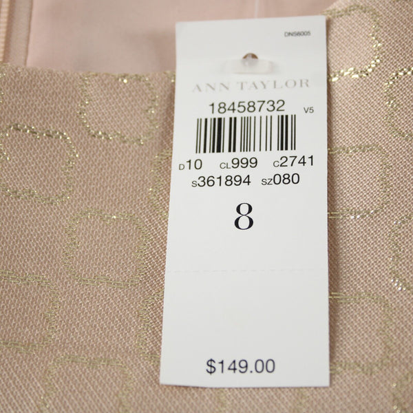 Ann Taylor NEW $149 Sz 8 Light Pink Rose Gold Lined Rayon Polyester Dress
