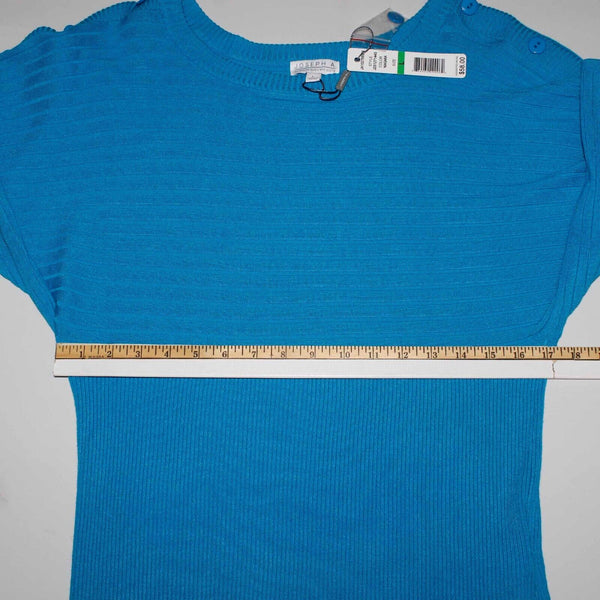 Joseph A NEW $58 Sz L Aqua Ribbed Kimono Sleeve Rayon Blend Knit Sweater Top