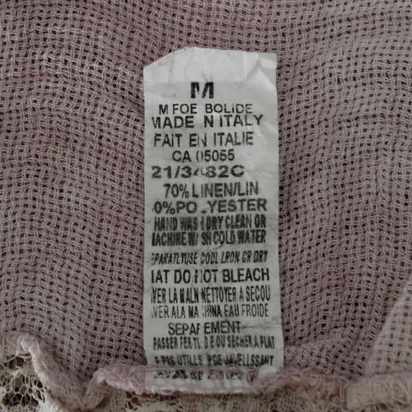 M NEW $100 Sz M Pink Ivory Lace Textured Round Bottom Pullover Woven Top