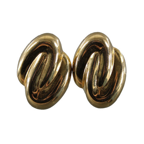 Liz Claiborne Goldtone 1.25" Huggie Clip On Earrings