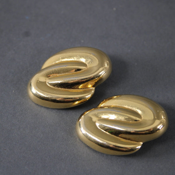 Liz Claiborne Goldtone 1.25" Huggie Clip On Earrings