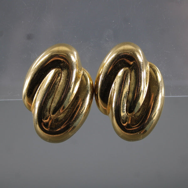 Liz Claiborne Goldtone 1.25" Huggie Clip On Earrings