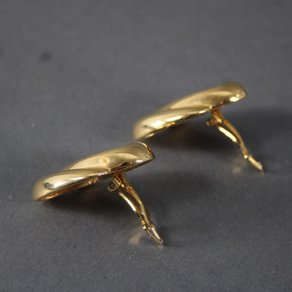 Liz Claiborne Goldtone 1.25" Huggie Clip On Earrings