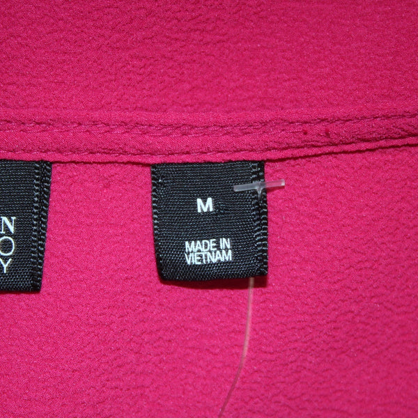 7th Avenue Top NEW $50 Sz M Magenta Pink Bell Sleeve V Neck Poly Spandex Top