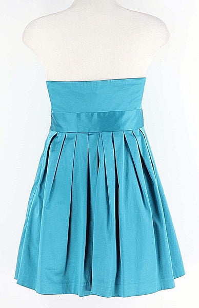 Twenty One Sz M Teal Blue Strapless Lined Polyester Cotton Spandex Dress