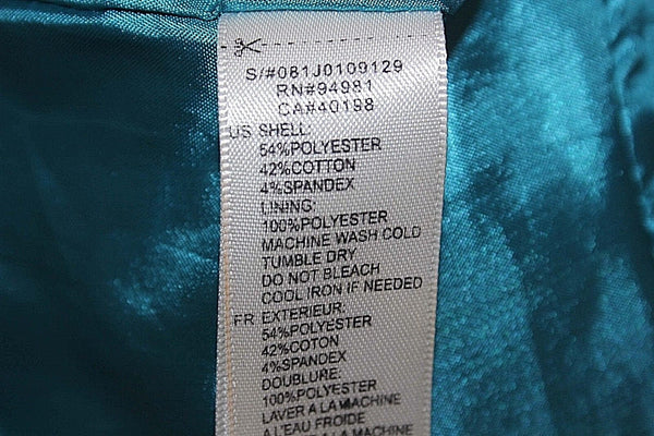 Twenty One Sz M Teal Blue Strapless Lined Polyester Cotton Spandex Dress