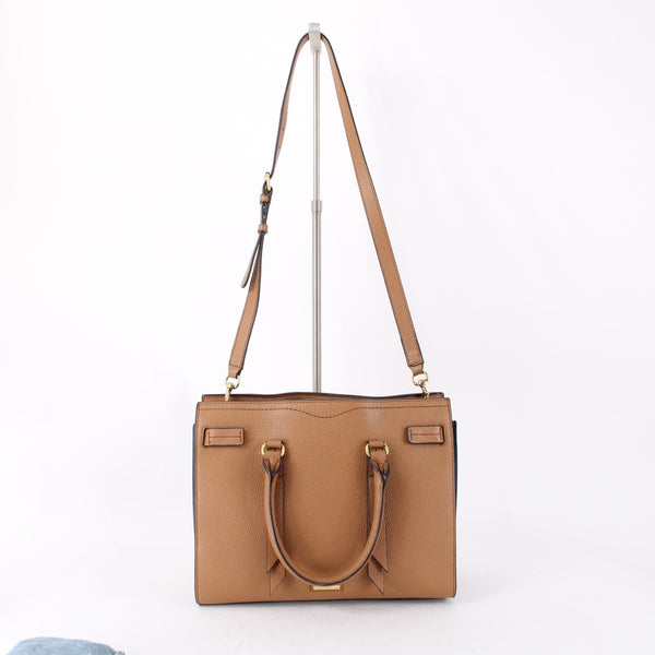 Rebecca Minkoff Purse 12 x 10 x 5 Brown Gold Inner Pockets Shoulder Crossbody