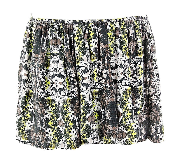 Princess Vera Wang Sz 13 Black White Lime Brown Rayon Gathered Wrap Skirt
