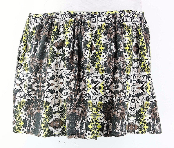 Princess Vera Wang Sz 13 Black White Lime Brown Rayon Gathered Wrap Skirt