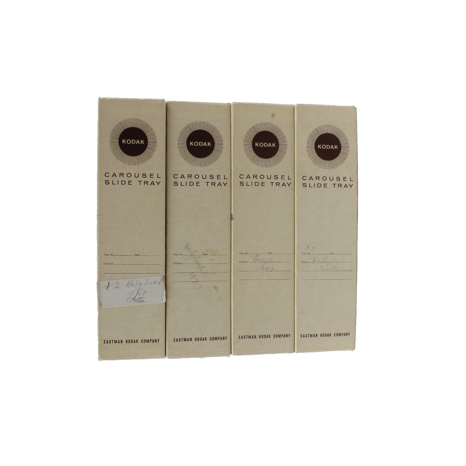 Kodak Carousel Cream Brown Box 80 Set Of 4 Slide Tray