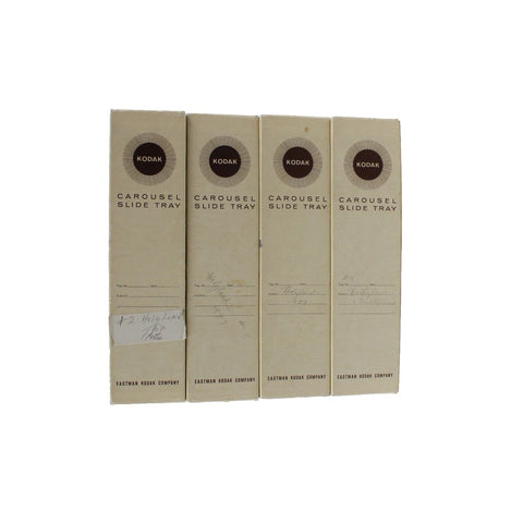 Kodak Carousel Cream Brown Box 80 Set Of 4 Slide Tray