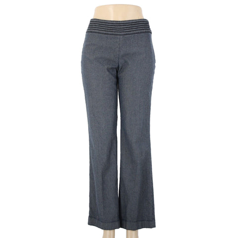 Worth Sz 8 x 30.5 Navy Black Lined Wool Cotton Spandex Pant