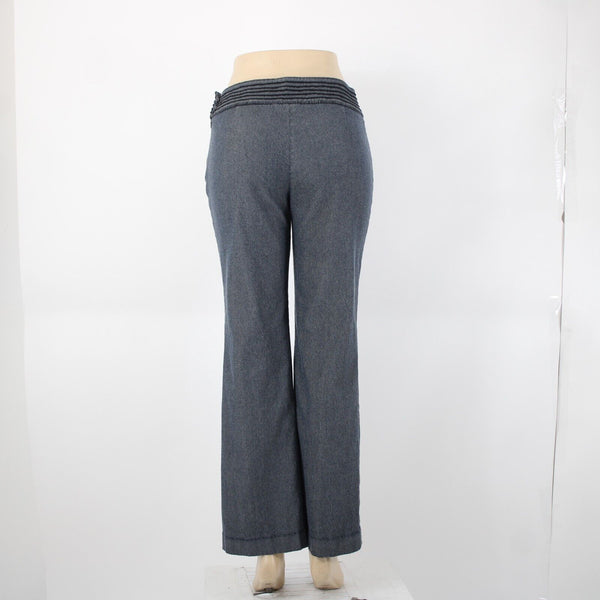 Worth Sz 8 x 30.5 Navy Black Lined Wool Cotton Spandex Pant