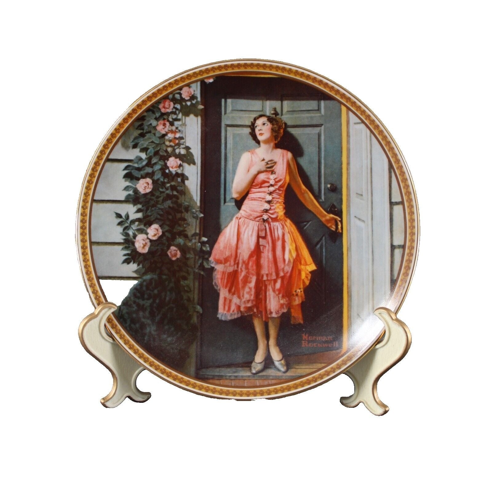 Edwin M Knowles 1854 Standing In The Doorway By Norman Rockwell #7691C Plate