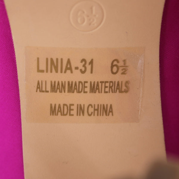 Cathy Din Boots NEW Linia-31 Sz 6.5 Magenta Pink Rhinestones Ankle Fabric 4"
