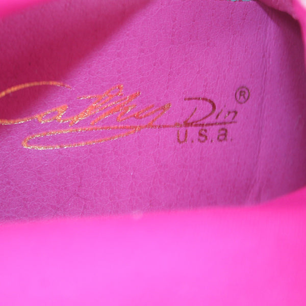 Cathy Din Boots NEW Linia-31 Sz 6.5 Magenta Pink Rhinestones Ankle Fabric 4"