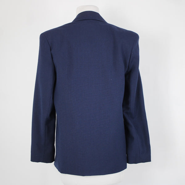 Dumas Sz M? Navy Blue Gold Rhinestones Stars Lined Vintage Jacket