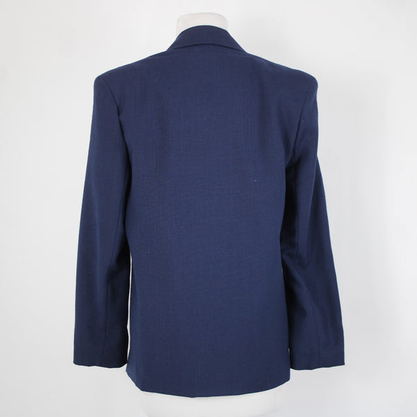 Dumas Sz M? Navy Blue Gold Rhinestones Stars Lined Vintage Jacket