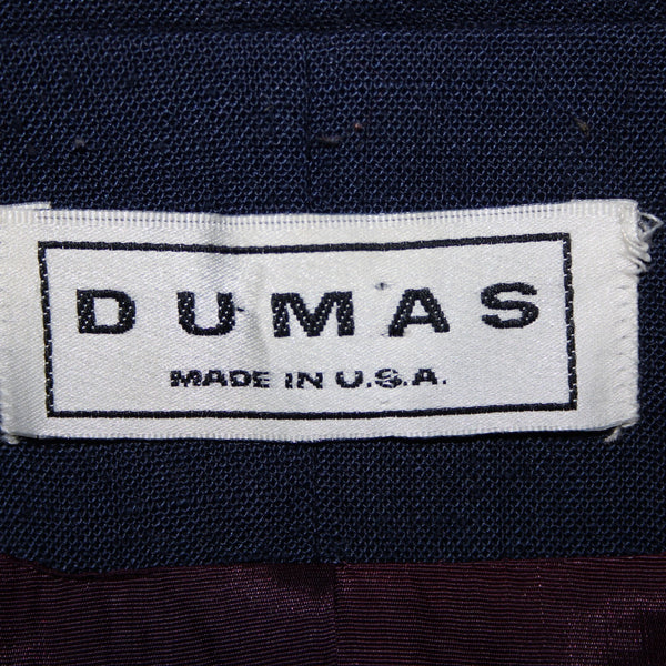 Dumas Sz M? Navy Blue Gold Rhinestones Stars Lined Vintage Jacket