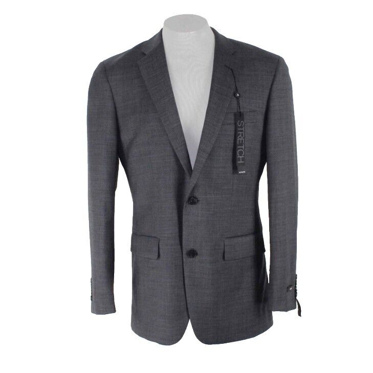 Alfani NEW Sz 38R Charcoal Lined 2 Button Wool Poly Spandex Men's Blazer