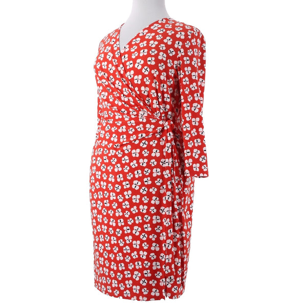 Anne Klein Dress NEW $100 Sz XL Red White Black Floral Polyester Elastane