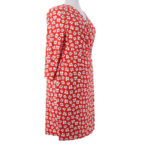 Anne Klein Dress NEW $100 Sz XL Red White Black Floral Polyester Elastane
