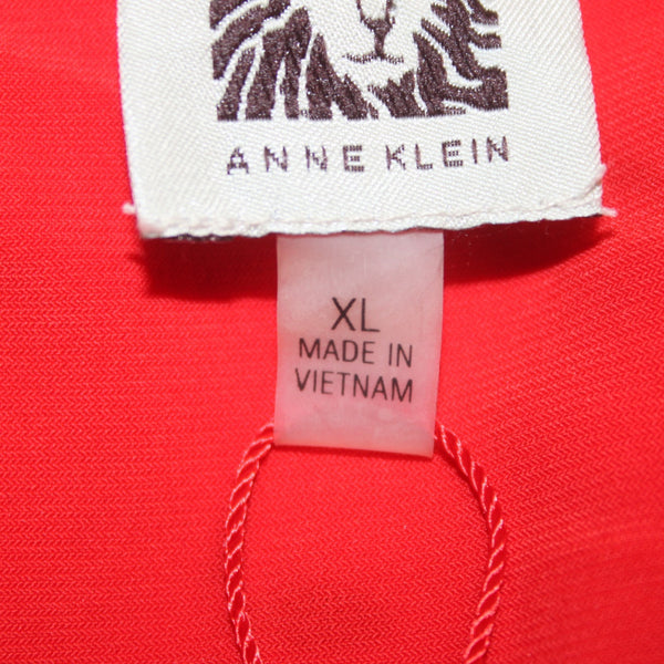 Anne Klein Dress NEW $100 Sz XL Red White Black Floral Polyester Elastane