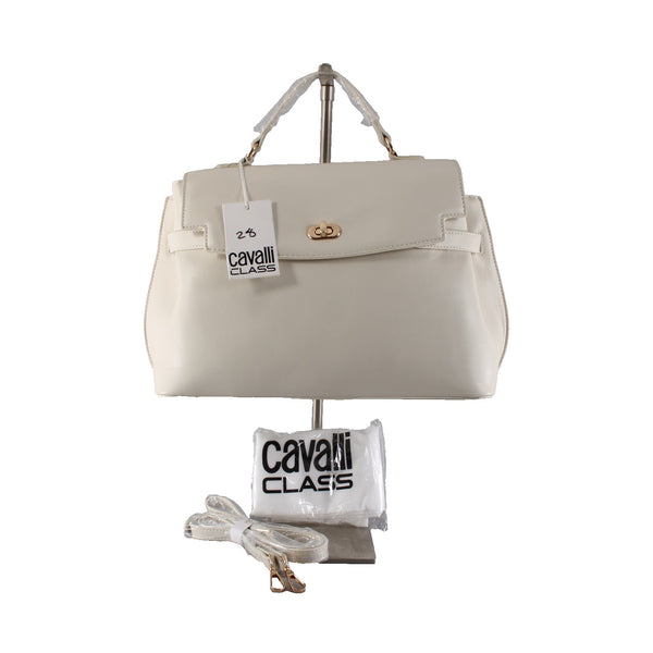 Cavalli Class Purse NEW $118 Tatiana 14x9x5 White Asparagus 100% Polyurethane