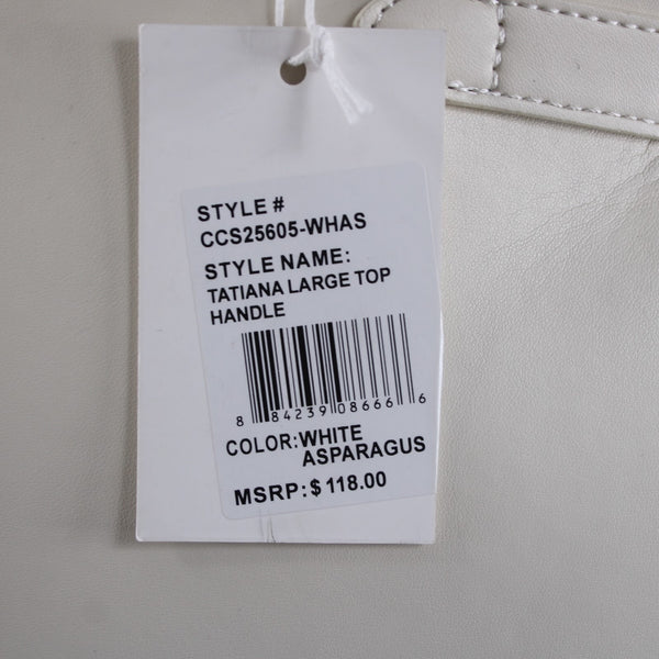 Cavalli Class Purse NEW $118 Tatiana 14x9x5 White Asparagus 100% Polyurethane