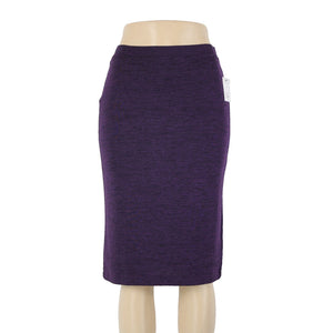 Liz Claiborne NEW $36 Sz S Purple Black Elastic Waist Lined Rayon Poly Skirt