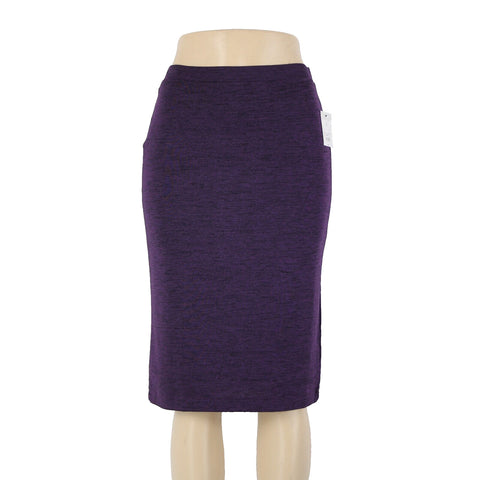Liz Claiborne NEW $36 Sz S Purple Black Elastic Waist Lined Rayon Poly Skirt