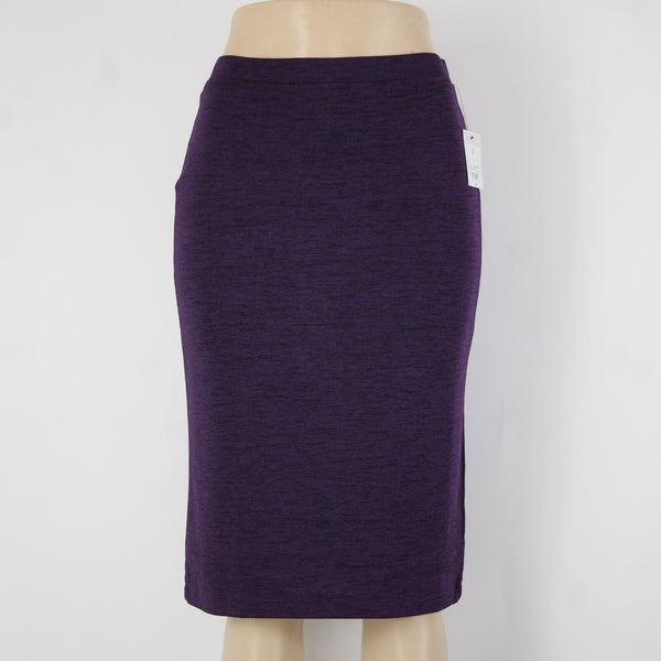 Liz Claiborne NEW $36 Sz S Purple Black Elastic Waist Lined Rayon Poly Skirt