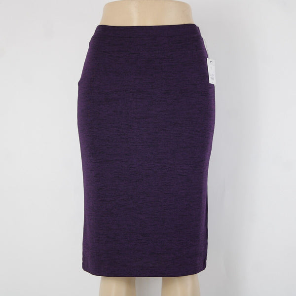 Liz Claiborne NEW $36 Sz S Purple Black Elastic Waist Lined Rayon Poly Skirt