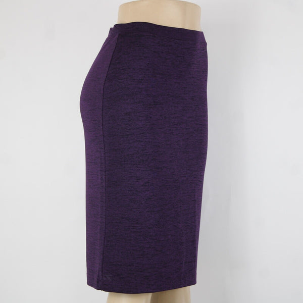 Liz Claiborne NEW $36 Sz S Purple Black Elastic Waist Lined Rayon Poly Skirt