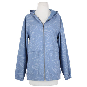 Weatherproof Sz M Blue White Hooded Pockets Full Zip Polyurethane Poly Aw Jacket
