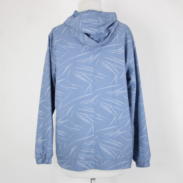 Weatherproof Sz M Blue White Hooded Pockets Full Zip Polyurethane Poly Aw Jacket