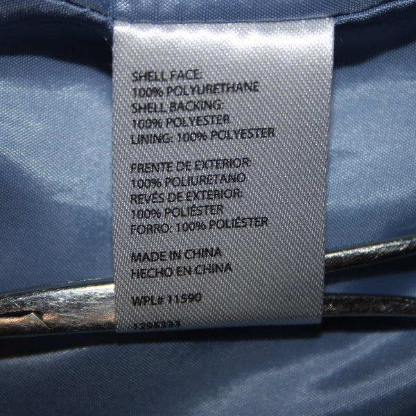 Weatherproof Sz M Blue White Hooded Pockets Full Zip Polyurethane Poly Aw Jacket