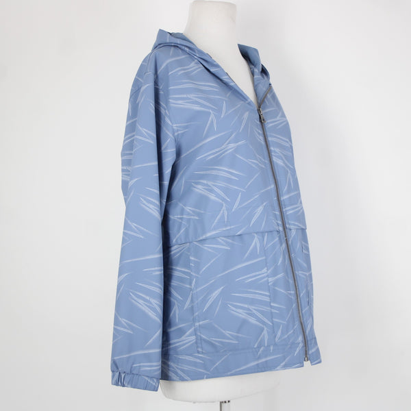 Weatherproof Sz M Blue White Hooded Pockets Full Zip Polyurethane Poly Aw Jacket