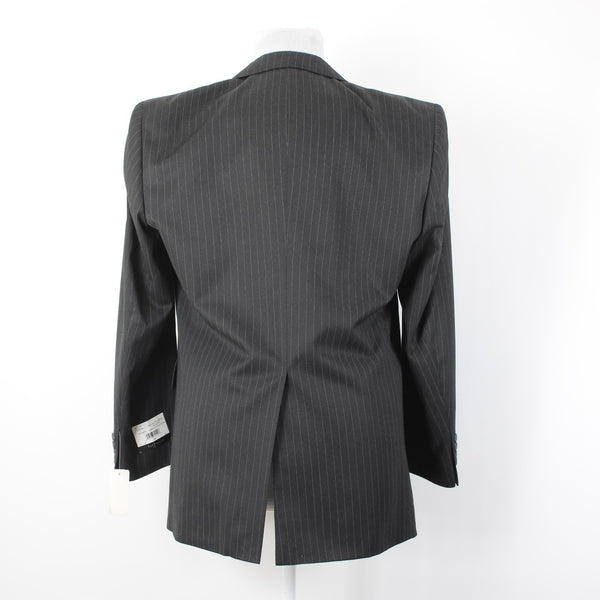 Calvin Klein NEW $175 Sz 40R Dark Charcoal Pinstripe Polyester Blend Jacket