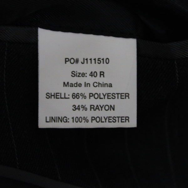 Calvin Klein NEW $175 Sz 40R Dark Charcoal Pinstripe Polyester Blend Jacket