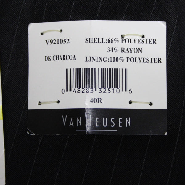 Calvin Klein NEW $175 Sz 40R Dark Charcoal Pinstripe Polyester Blend Jacket